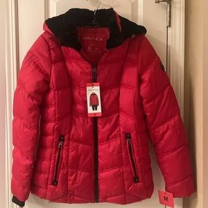 Nautica Women’s Red Jacket w/Detachable Hood - MEDIUM - NEW